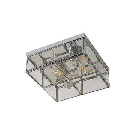 Searchlight Electric Pisa 2Lt Flush - Chrome Metal & Clear Bevelled Glass 6769-26CC