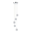 Ice Cube 5Lt Multi-Drop Pendant - Chrome Metal & Glass
