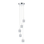 Ice Cube 5Lt Multi-Drop Pendant - Chrome Metal & Glass