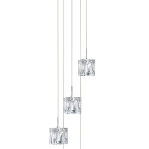 Searchlight Electric Ice Cube 5Lt Multi-Drop Pendant - Chrome Metal & Glass 6775-5-LED