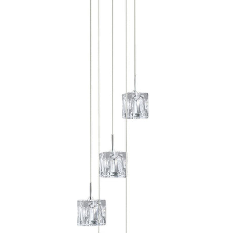 Searchlight Electric Ice Cube 5Lt Multi-Drop Pendant - Chrome Metal & Glass 6775-5-LED