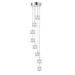 Ice Cube 8Lt Multi-Drop Pendant  - Chrome Metal & Glass