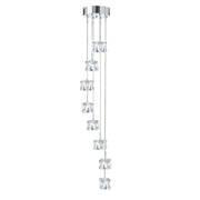 Ice Cube 8Lt Multi-Drop Pendant  - Chrome Metal & Glass