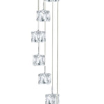 Searchlight Electric Ice Cube 8Lt Multi-Drop Pendant  - Chrome Metal & Glass 6778-8-LED