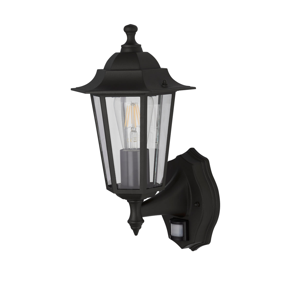 Searchlight Electric Alex Outdoor Wall Light - Black Metal & Glass 68001BK