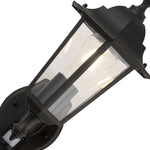 Searchlight Electric Alex Outdoor Wall Light - Black Metal & Glass 68001BK