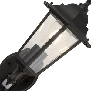Searchlight Electric Alex Outdoor Wall Light - Black Metal & Glass 68001BK