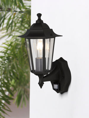 Searchlight Electric Alex Outdoor Wall Light - Black Metal & Glass 68001BK