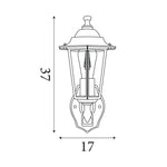 Searchlight Electric Alex Outdoor Wall Light - Black Metal & Glass 68001BK