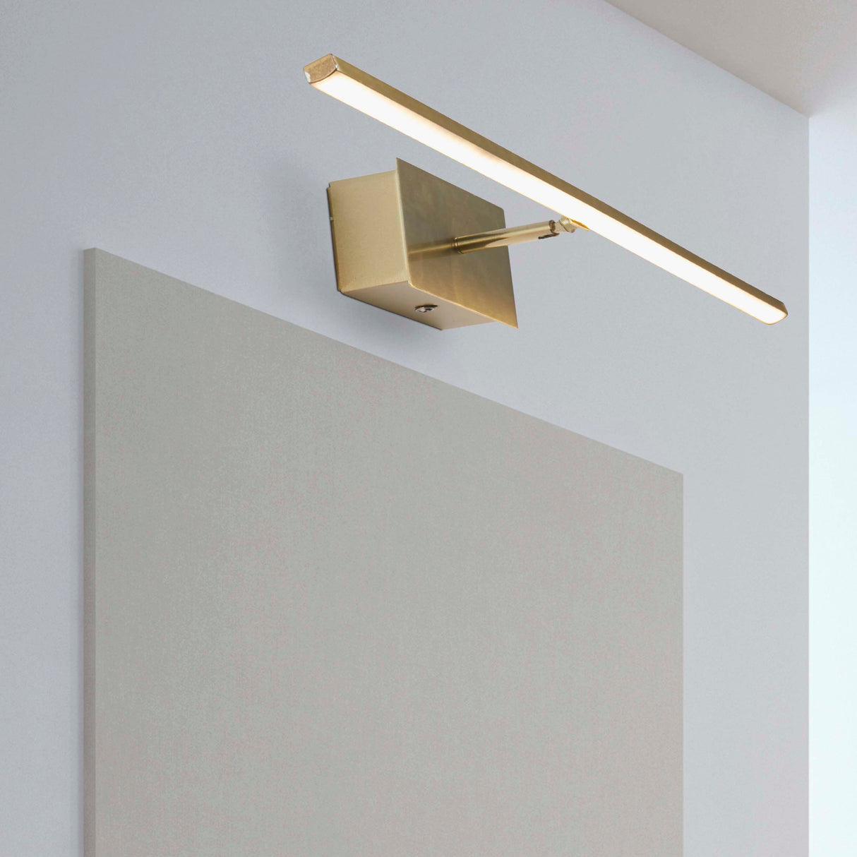 Searchlight Electric Amalfi LED Wall Light IP44, Satin Brass Metal 68241-41SB