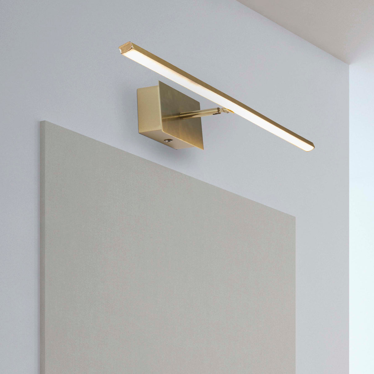 Searchlight Electric Amalfi LED Wall Light IP44, Satin Brass Metal 68241-61SB