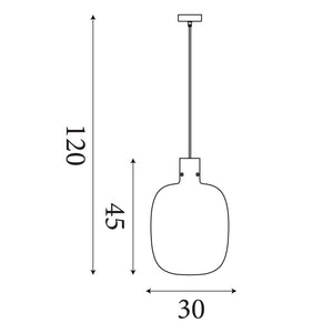 Searchlight Electric Barrel Pendant - Satin Brass & Amber Glass 68361AM