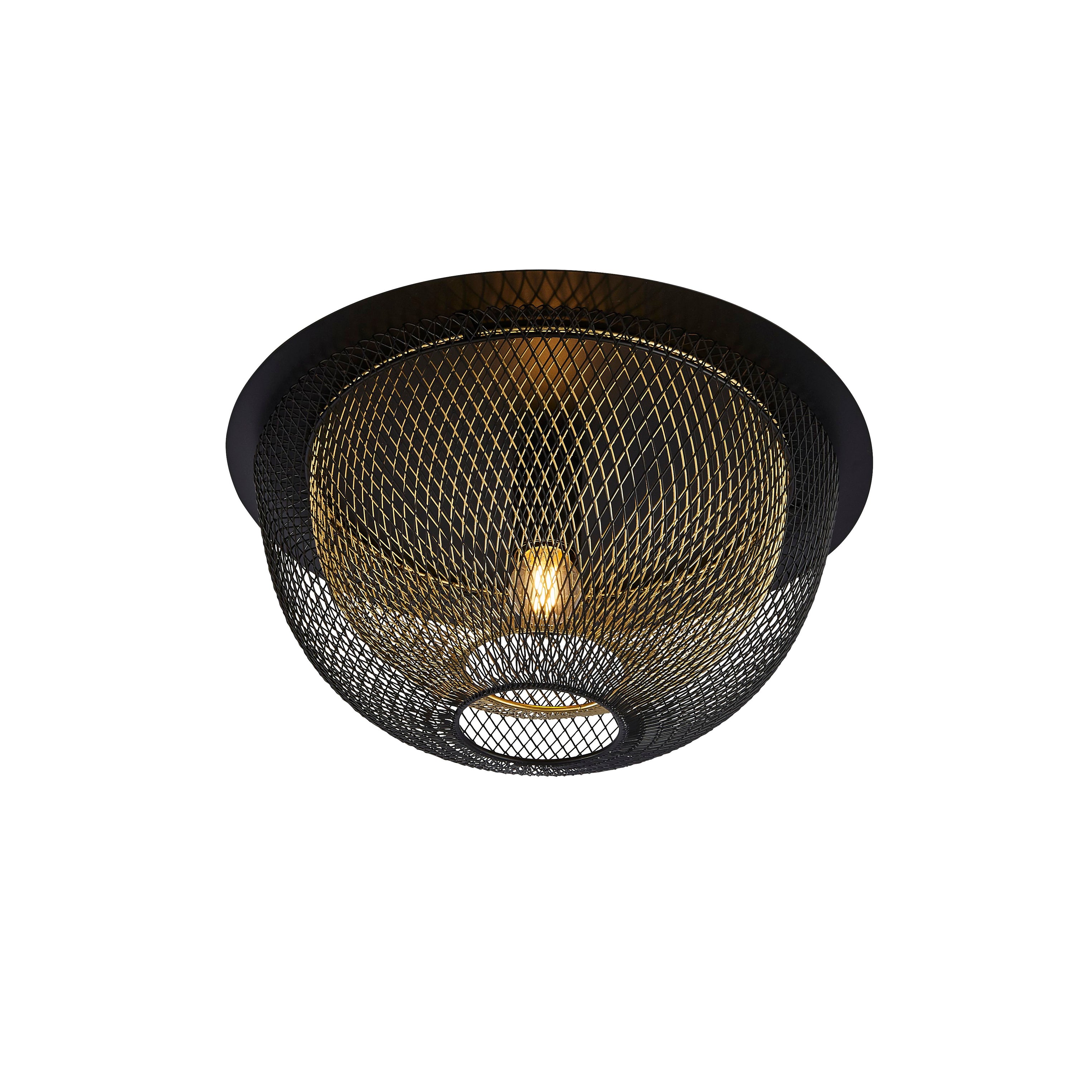 Honeycomb Flush - Black Metal & Gold Mesh