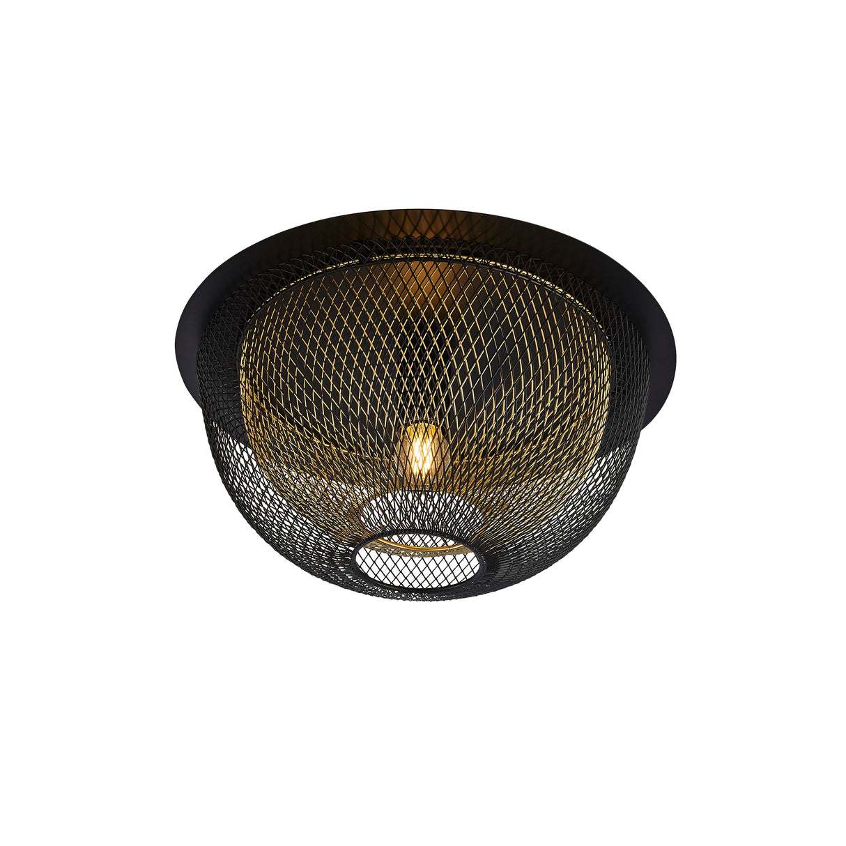 Honeycomb Flush - Black Metal & Gold Mesh