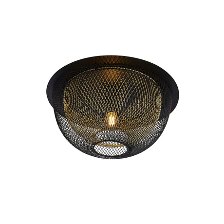 Honeycomb Flush - Black Metal & Gold Mesh