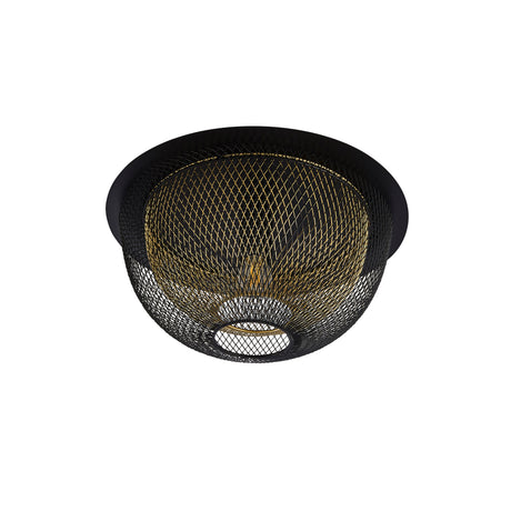 Searchlight Electric Honeycomb Flush - Black Metal & Gold Mesh 6840BGO