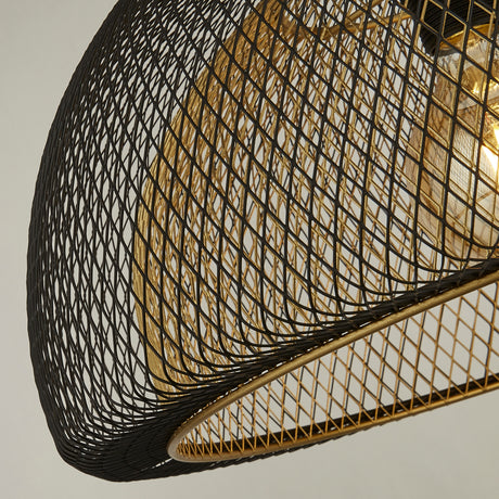 Searchlight Electric Honeycomb Pendant - Black Metal & Gold Mesh 6841BGO