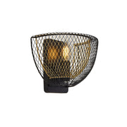 Honeycomb Wall Light  - Black Metal & Gold Mesh