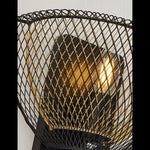 Searchlight Electric Honeycomb Wall Light  - Black Metal & Gold Mesh 6842BGO
