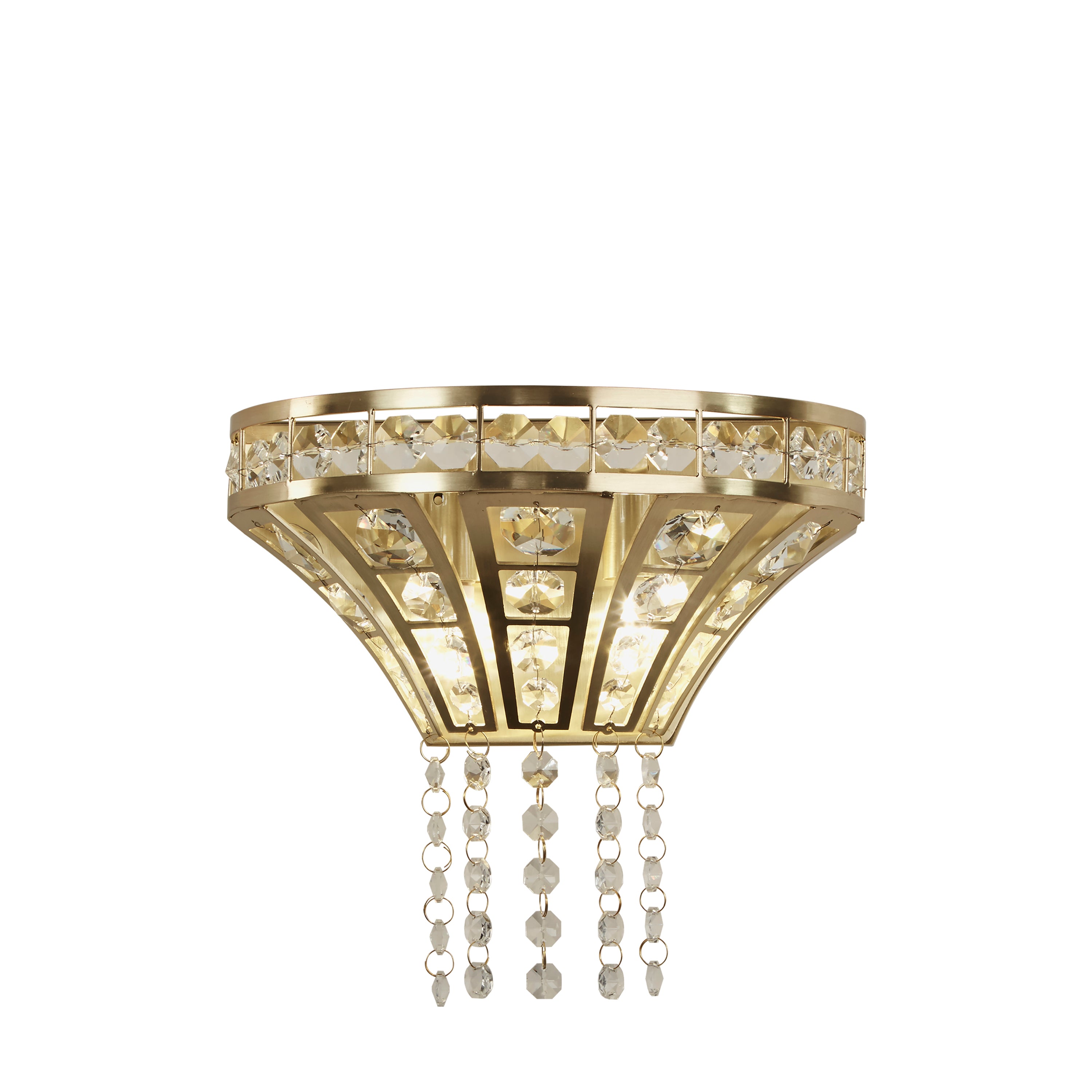 Gemma 2Lt Wall Light - Satin Brass & Clear Crystal