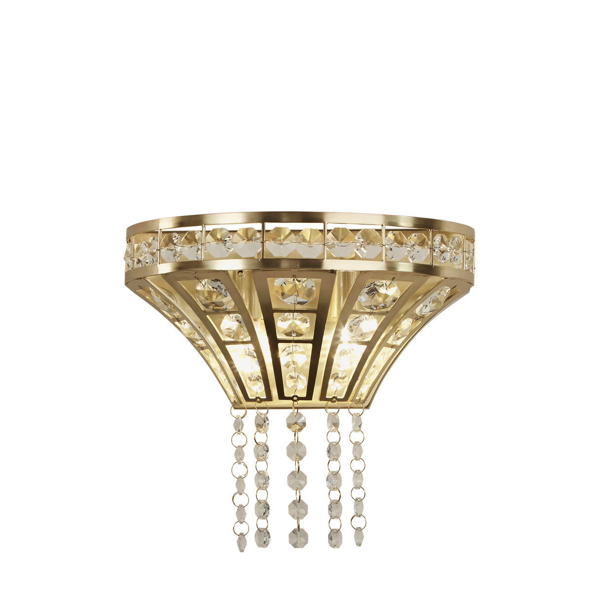 Gemma 2Lt Wall Light - Satin Brass & Clear Crystal