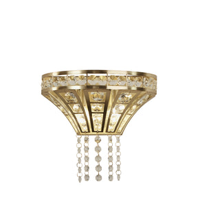 Gemma 2Lt Wall Light - Satin Brass & Clear Crystal