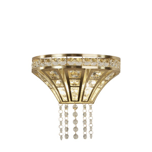 Gemma 2Lt Wall Light - Satin Brass & Clear Crystal