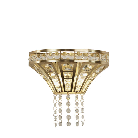 Gemma 2Lt Wall Light - Satin Brass & Clear Crystal