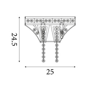 Searchlight Electric Gemma 2Lt Wall Light - Satin Brass & Clear Crystal 68510-2SB