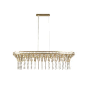 Gemma 8Lt Bar Pendant - Satin Brass & Clear Crystal