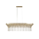 Searchlight Electric Gemma 8Lt Bar Pendant - Satin Brass & Clear Crystal 68510-8SB