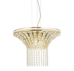 Gemma 8Lt Round Pendant - Satin Brass & Clear Crystal