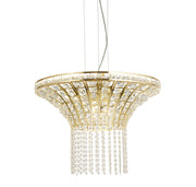 Gemma 8Lt Round Pendant - Satin Brass & Clear Crystal