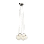 Cluster 7Lt Pendant - Chrome Metal & Clear & Crystal Sand