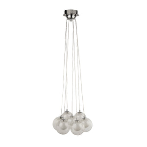 Searchlight Electric Cluster 7Lt Pendant - Chrome Metal & Clear & Crystal Sand 6867-7CC