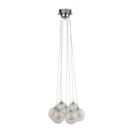 Searchlight Electric Cluster 7Lt Pendant - Chrome Metal & Clear & Crystal Sand 6867-7CC