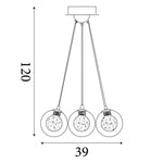 Searchlight Electric Cluster 7Lt Pendant - Chrome Metal & Clear & Crystal Sand 6867-7CC