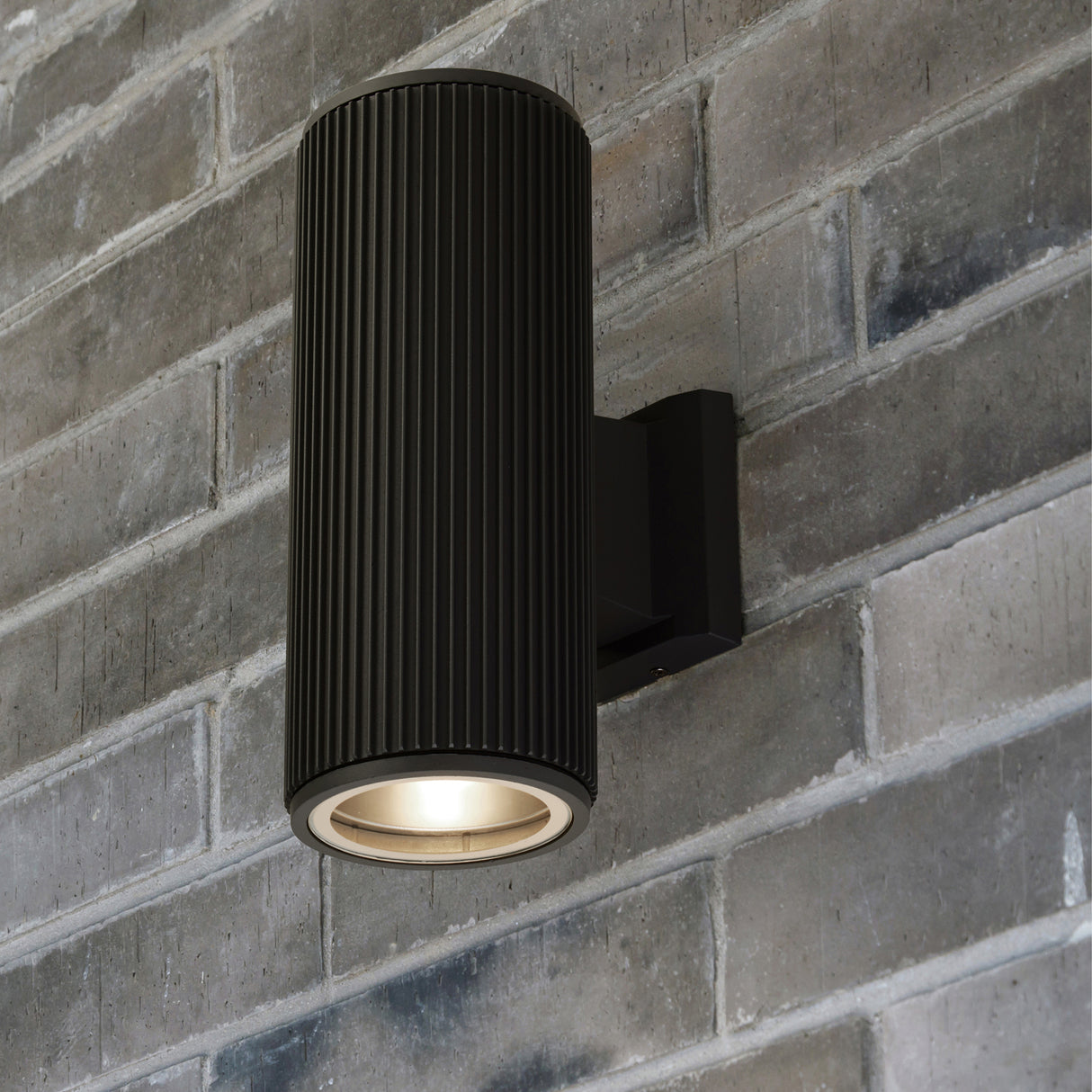 Searchlight Electric Hamburg Outdoor Wall Light - Black Metal & Glass 6872BK