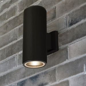 Searchlight Electric Hamburg Outdoor Wall Light - Black Metal & Glass 6872BK