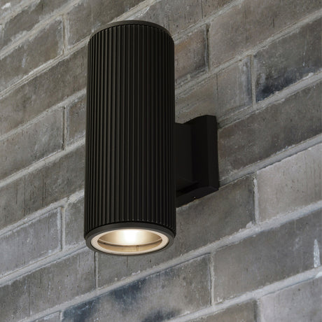 Searchlight Electric Hamburg Outdoor Wall Light - Black Metal & Glass 6872BK