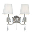 Portico 2Lt Wall Light - Chrome Metal & Glass