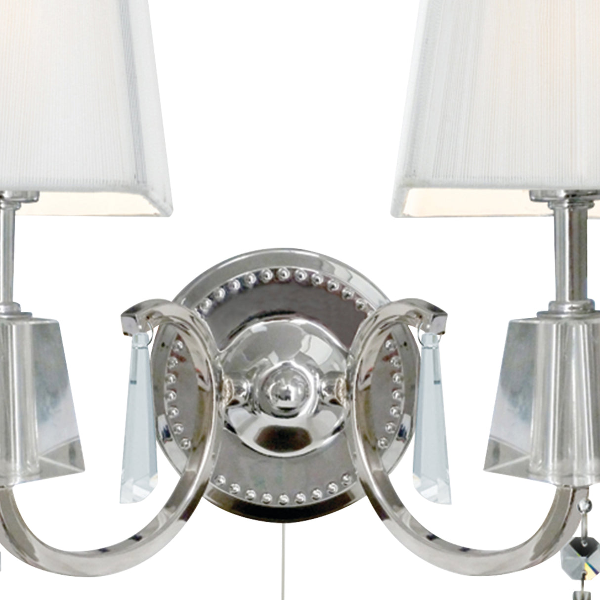 Searchlight Electric Portico 2Lt Wall Light - Chrome Metal & Glass 6882-2CC