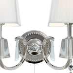 Searchlight Electric Portico 2Lt Wall Light - Chrome Metal & Glass 6882-2CC