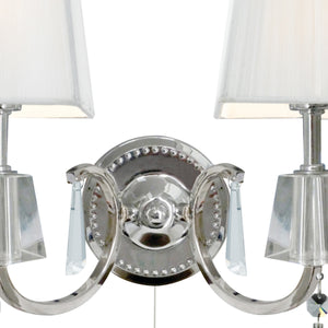Searchlight Electric Portico 2Lt Wall Light - Chrome Metal & Glass 6882-2CC