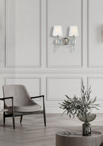 Searchlight Electric Portico 2Lt Wall Light - Chrome Metal & Glass 6882-2CC