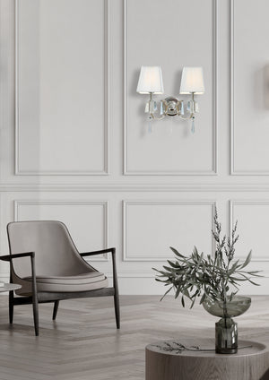 Searchlight Electric Portico 2Lt Wall Light - Chrome Metal & Glass 6882-2CC