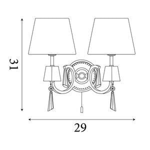 Searchlight Electric Portico 2Lt Wall Light - Chrome Metal & Glass 6882-2CC