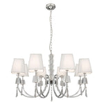 Portico 8Lt Pendant - Chrome Metal, Acrylic & String Shades