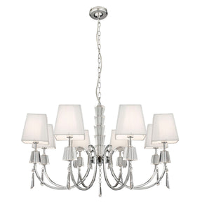 Portico 8Lt Pendant - Chrome Metal, Acrylic & String Shades