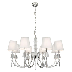 Portico 8Lt Pendant - Chrome Metal, Acrylic & String Shades